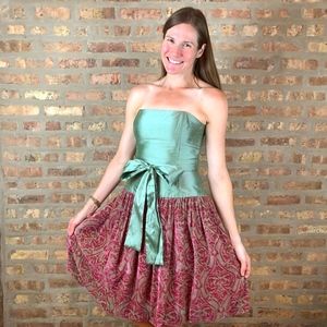 Molly B Silk Drop Waist Bubble Skirt Cocktail Sz 2